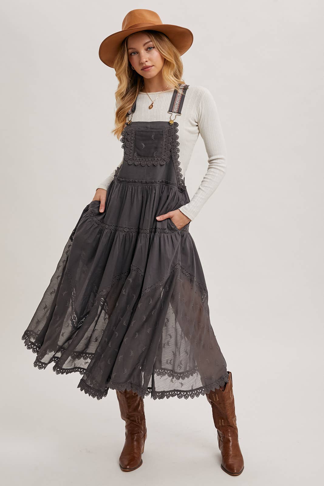 Calle Bib Maxi Dress ASH / S Calle Bib Maxi Dress ASH / S